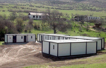 Qarabağda modul tipli yataqxanalar quraşdırılır - Video