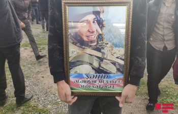 Şəhid hərbçimizlə vida mərasimi keçirilib 